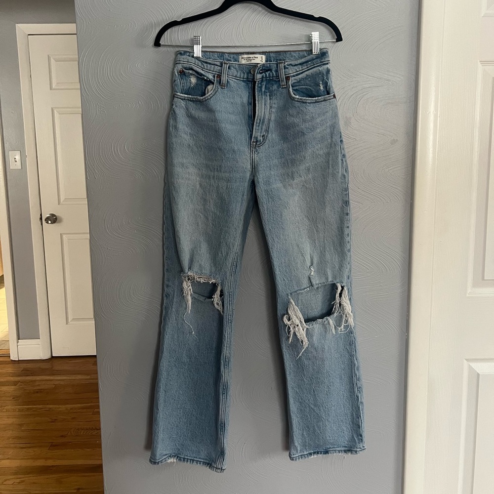Abercrombie & Fitch Light Wash Distressed Jeans